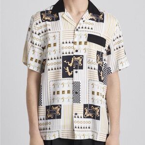 Saturdays NYC Xavier Short Sleeve Button Up Shirt, Size M
